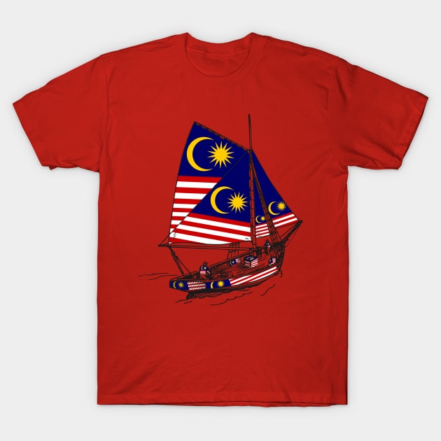 Support Malaysia Stand with Malaysian Ship - Galleon Ship Malaysian Pride T-Shirt by Mochabonk